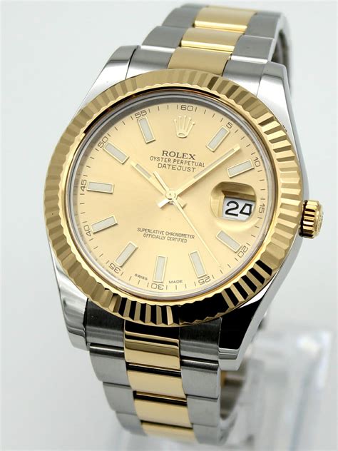 pre-owned rolex datejust yellow gold and stainless steel automatic|pre owned Rolex 41mm Datejust.